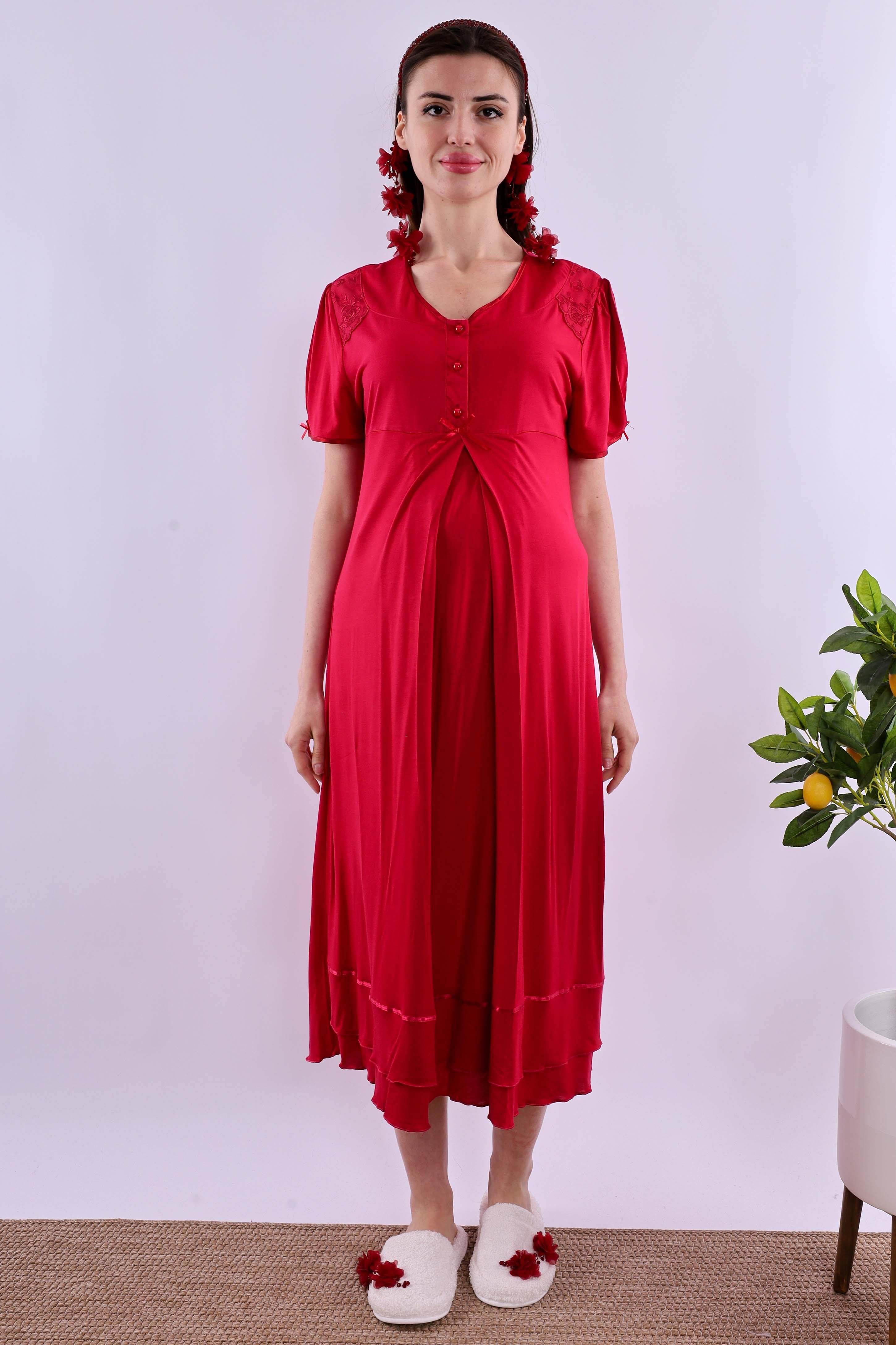 Effortt Vişne Hamile Lohusa Gecelik BYL280232