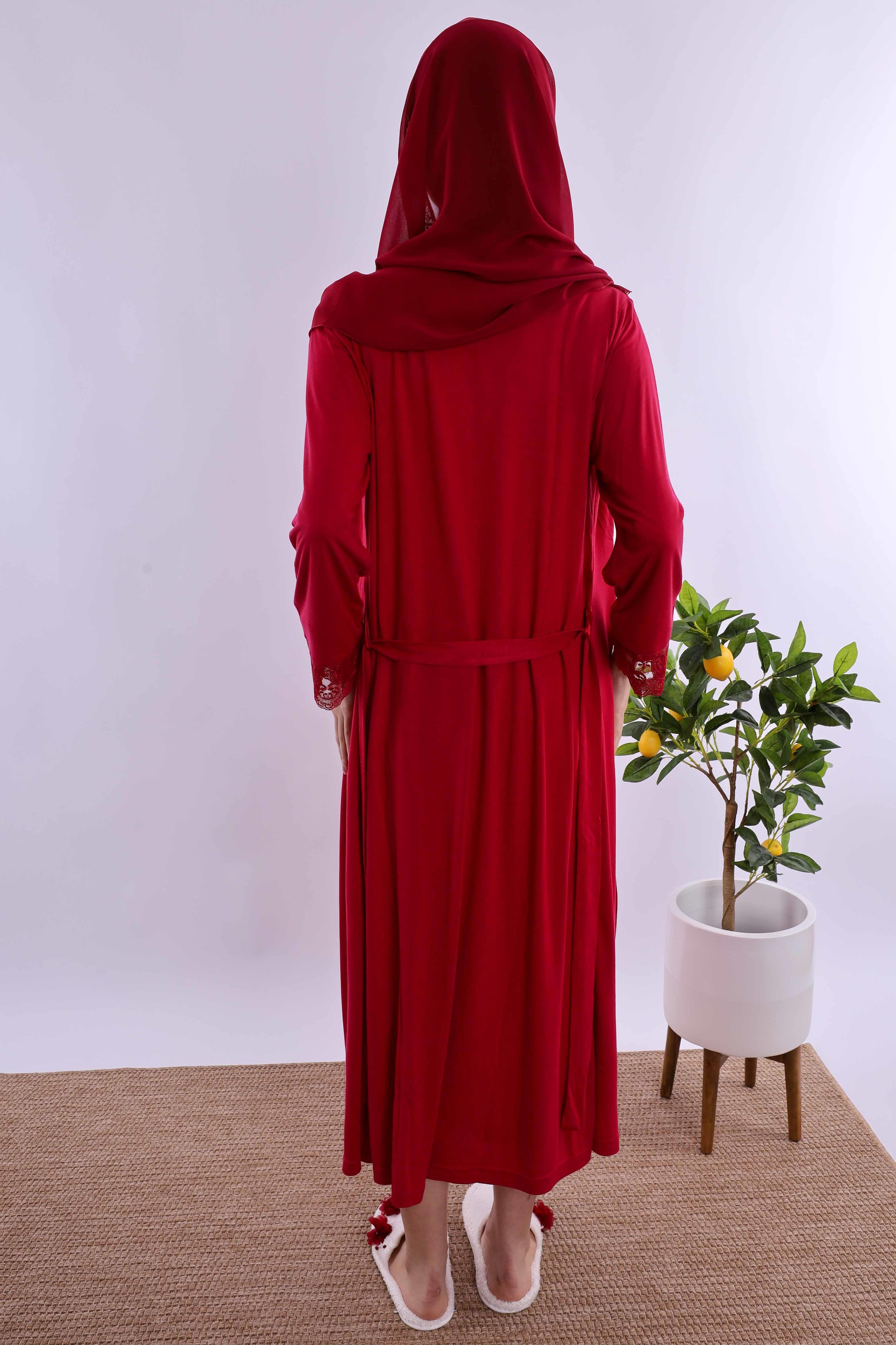 Effortt Vişne Tesettürlü Hamile Lohusa Set BYL2T24052