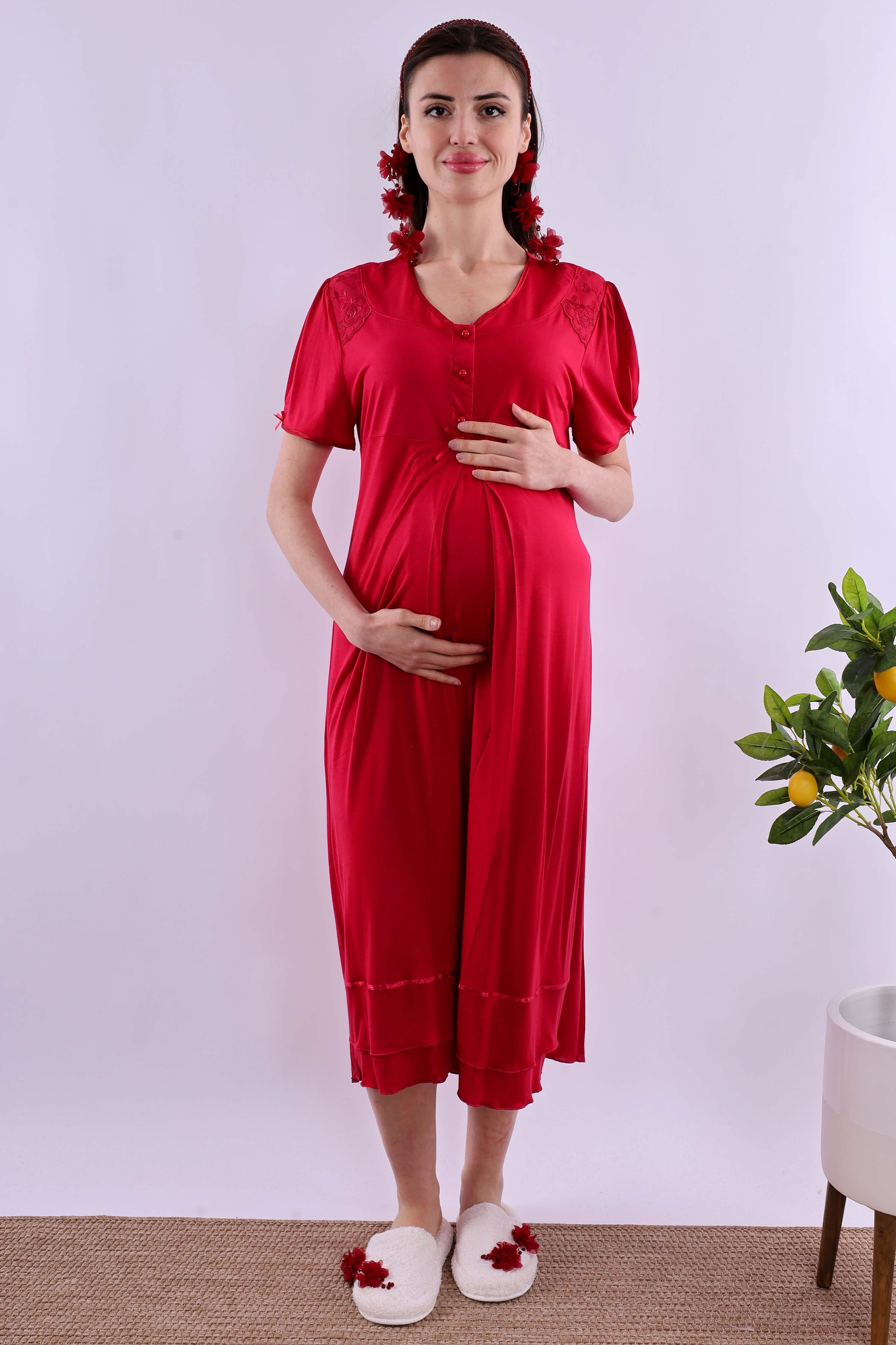 Effortt Vişne Tesettürlü Hamile Lohusa Set BYL2T80262