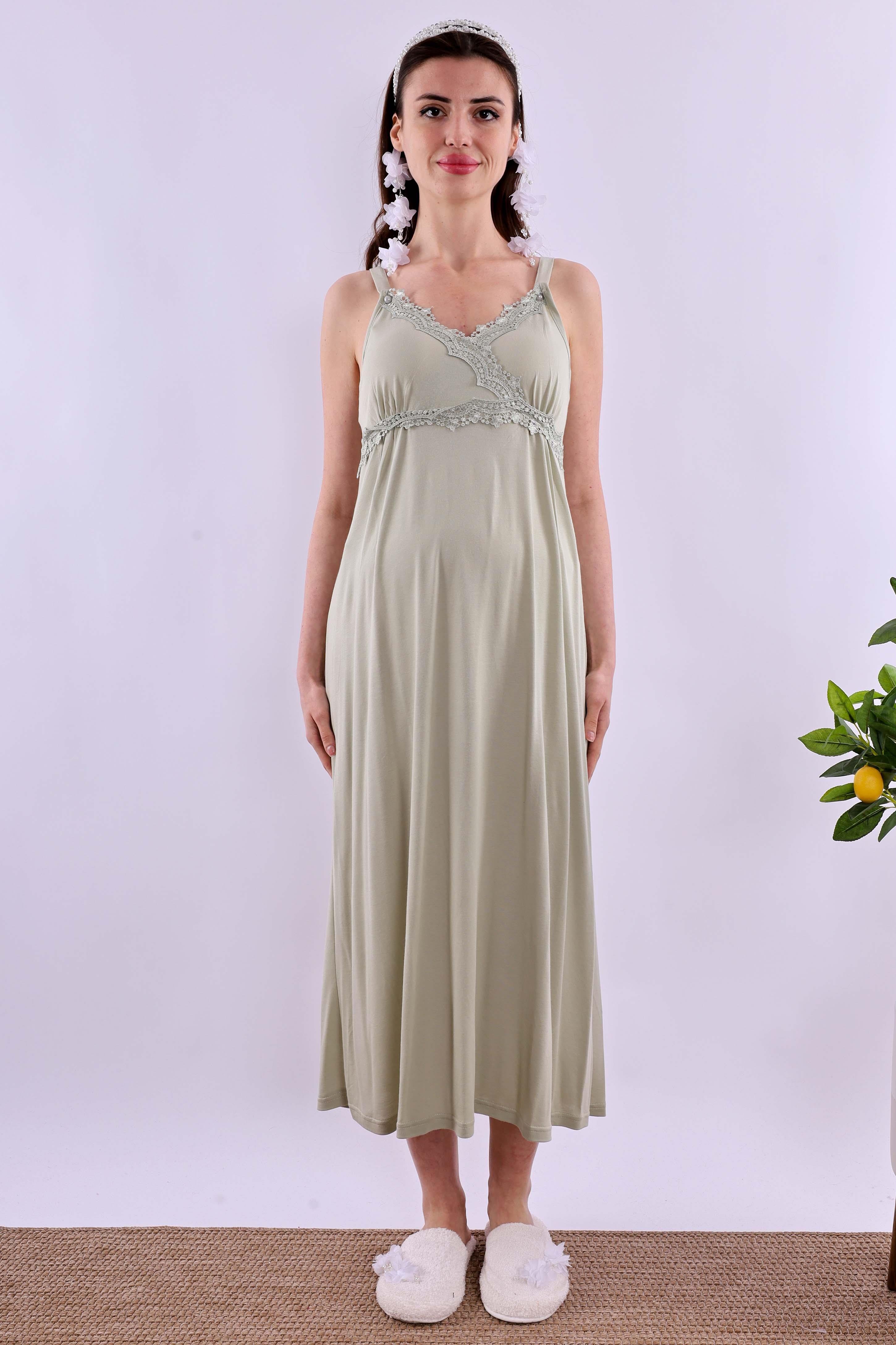 Effortt Yeşil Hamile Lohusa Gecelik BYL290332