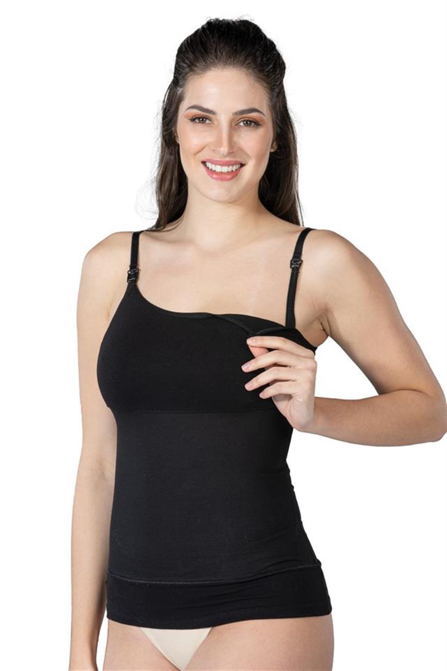 Emay 1402 Siyah Modal Cotton Emzirme Atlet Korse