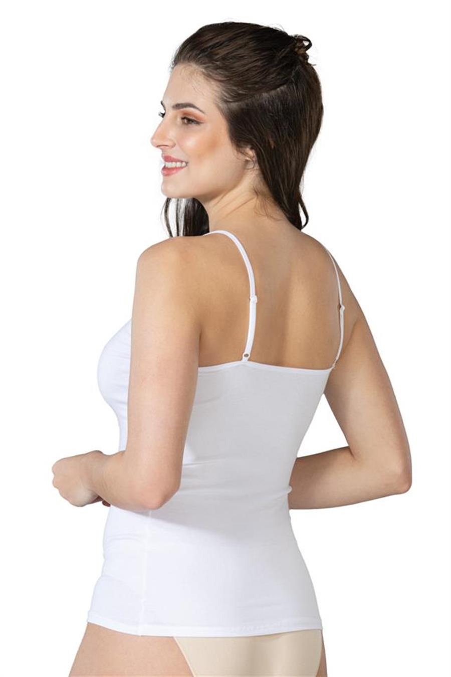 Emay 1410 Beyaz Modal Cotton İnce Askılı Atlet