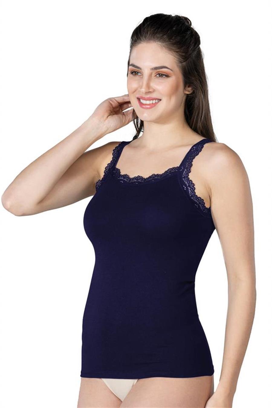 Emay 1411 Lacivert Modal Cotton Dantelli Atlet