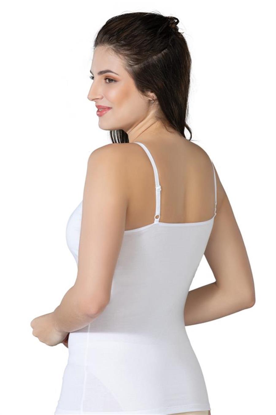 Emay 1412 Beyaz Modal Cotton Kaplı Atlet