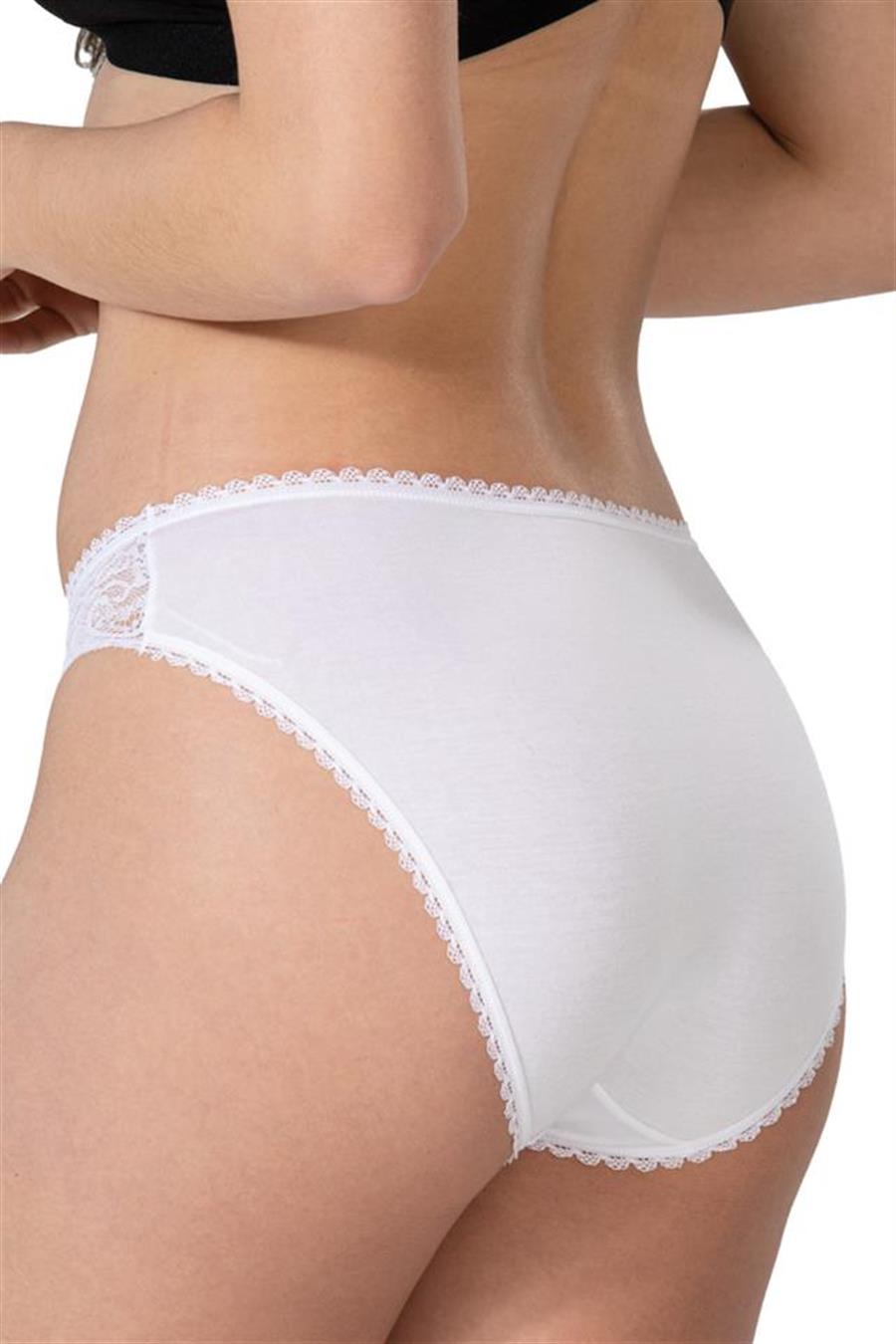 Emay 1444 Beyaz Modal Cotton Dantelli Külot