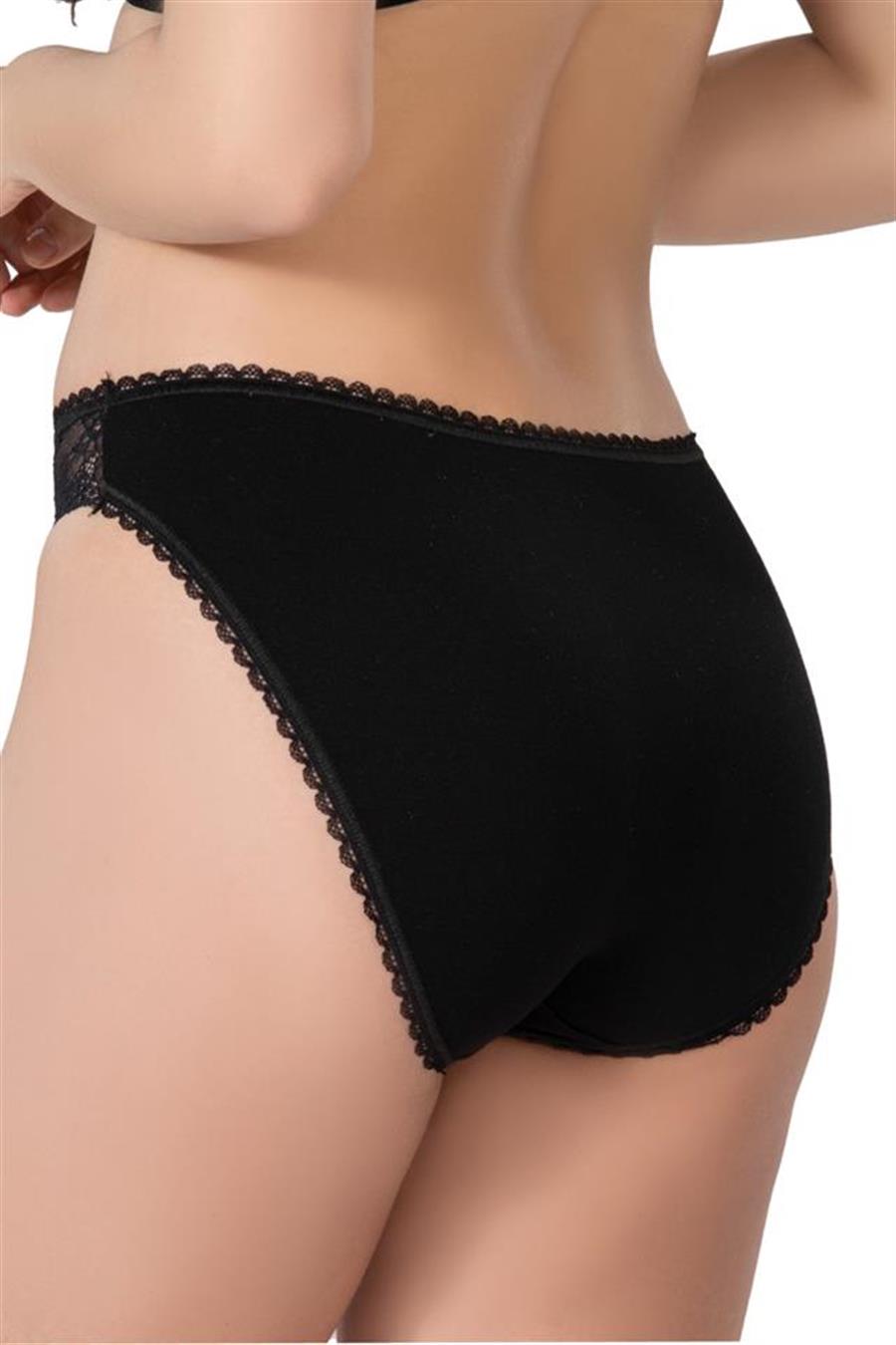 Emay 1444 Siyah Modal Cotton Dantelli Külot