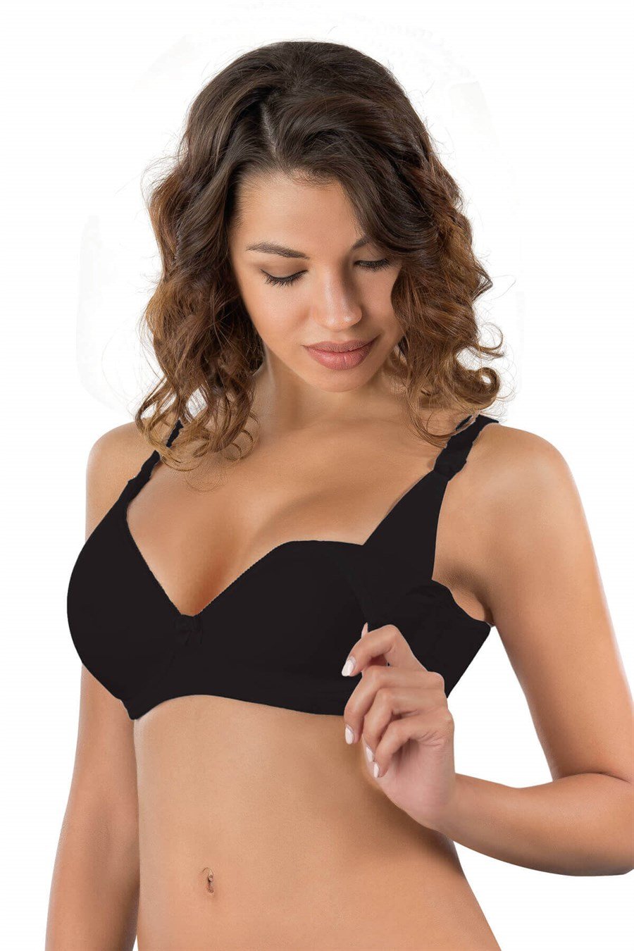 Emay 166 Siyah Balenli Push-Up Emzirme Sütyen