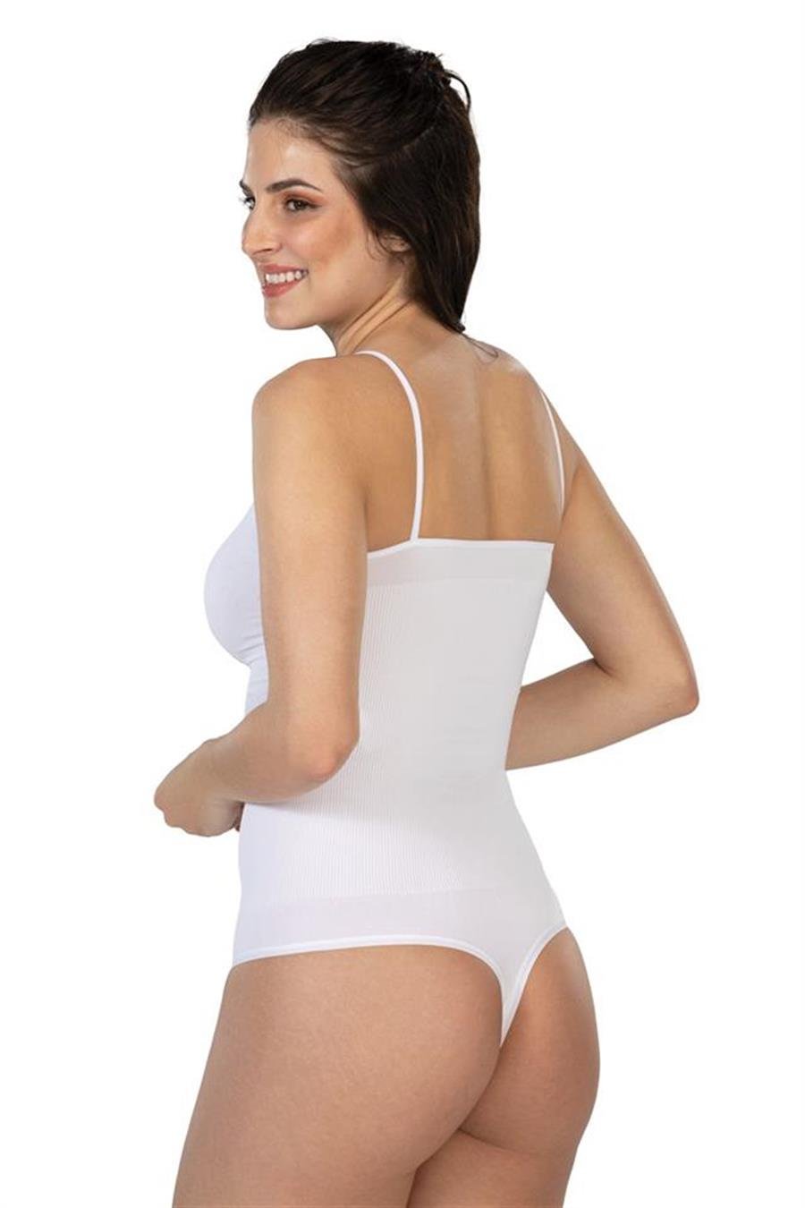 Emay 1927 Beyaz İp Askılı Ripli String Body