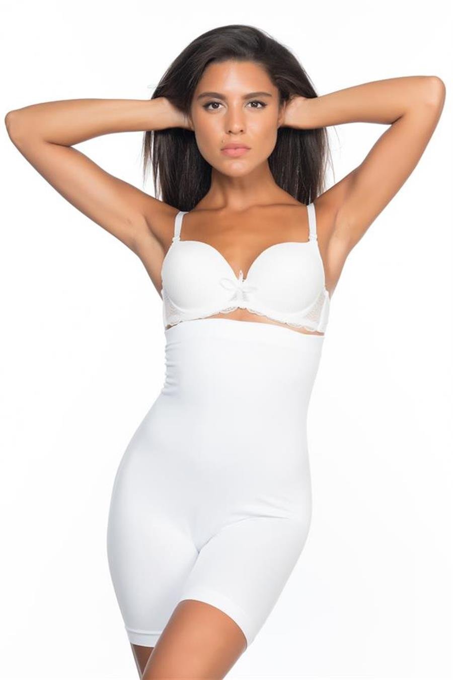 Emay 2007 Beyaz Yüksek Bel Paçalı Korse