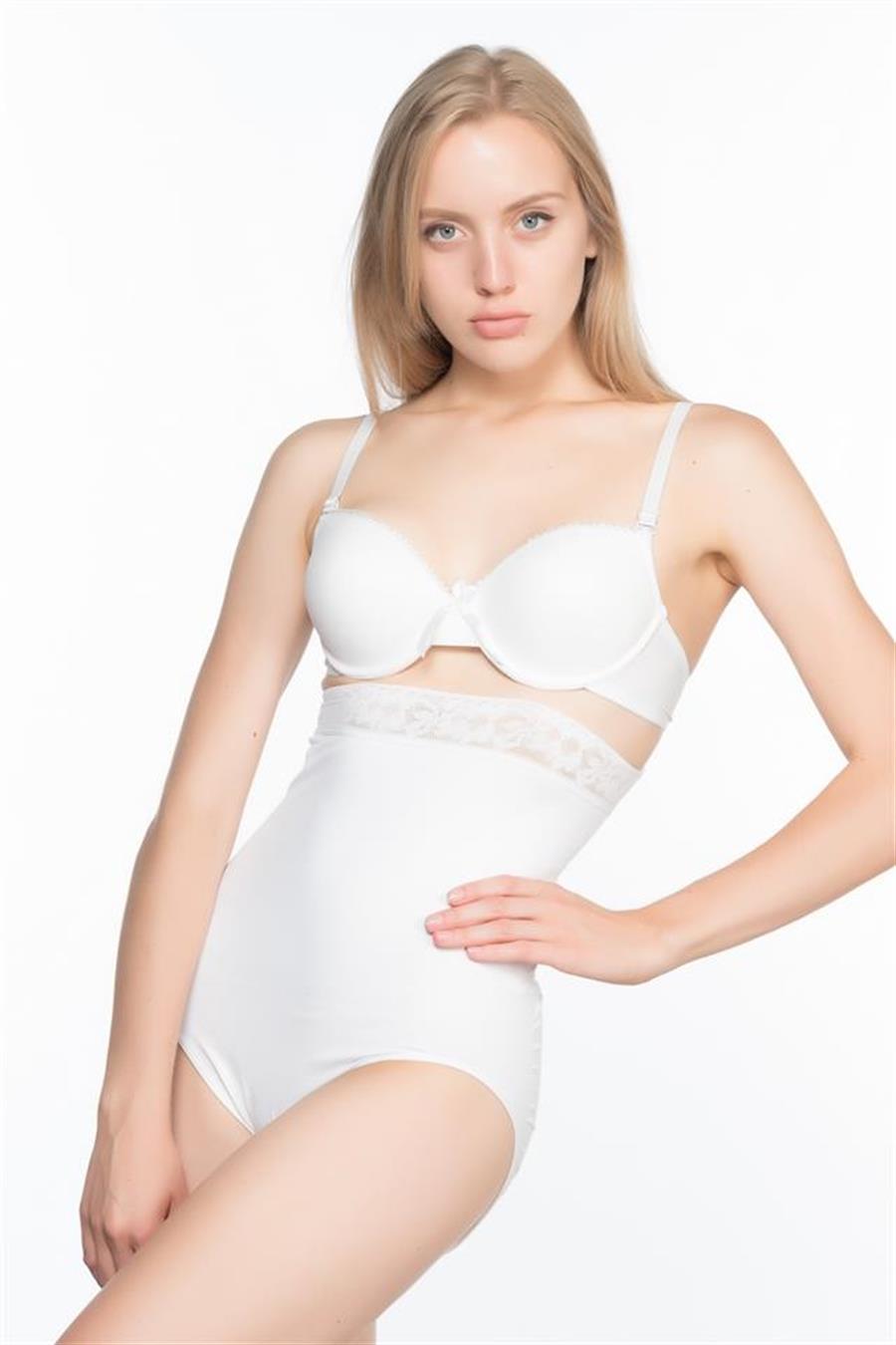 Emay 2028 Beyaz Yüksek Bel Slip Korse