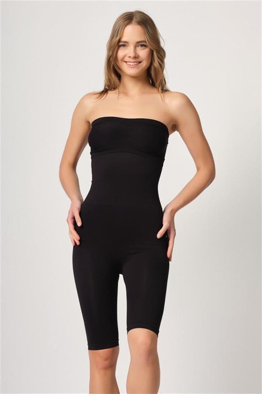 Emay 2044 Siyah Yüksek Bel Double Uzun Paçalı Korse