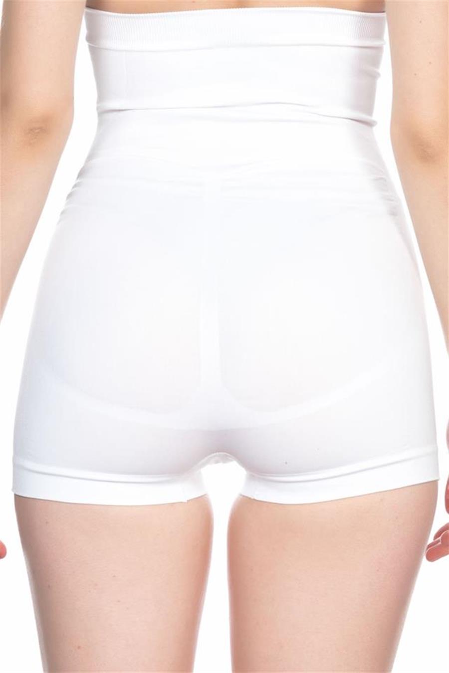 Emay 2047 Beyaz Yüksek Bel Boxer Korse