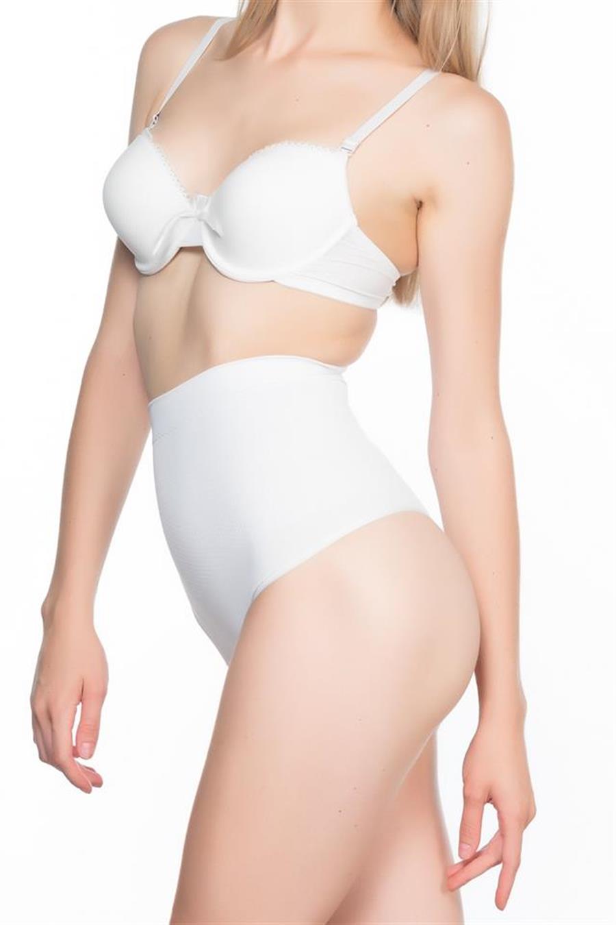 Emay 2054 Beyaz Masajlı String Korse