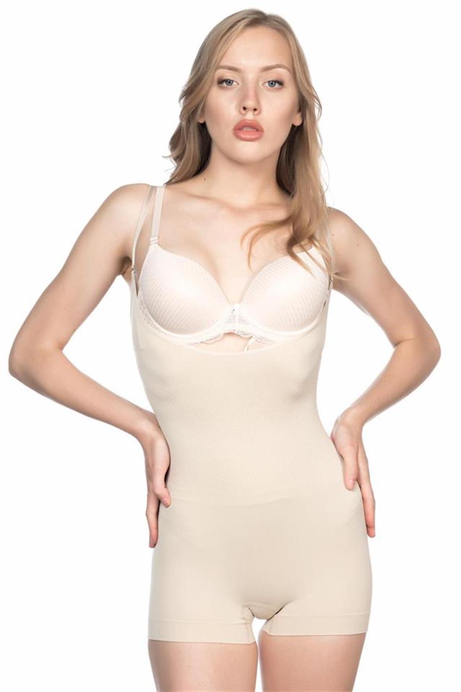 Emay 2058 Ten Göğsü Açık Kısa Paça Boy Korse