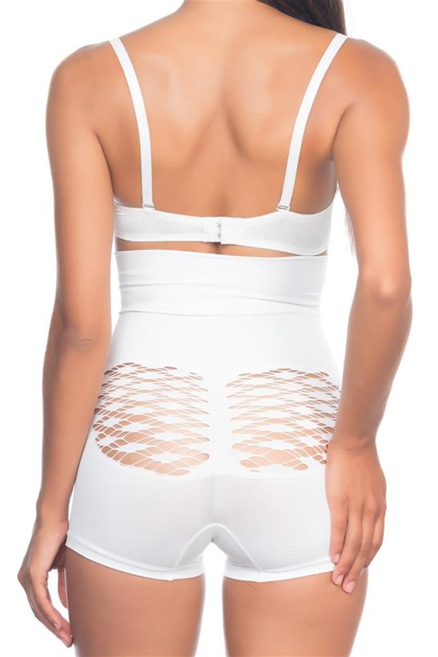 Emay 2064 Beyaz Popo Açık Fantazi Boxer Korse