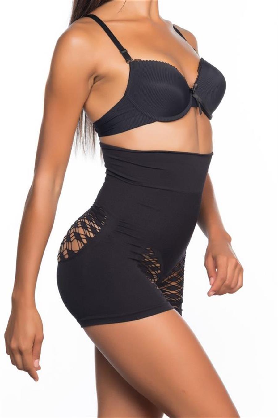 Emay 2064 Siyah Popo Açık Fantazi Boxer Korse