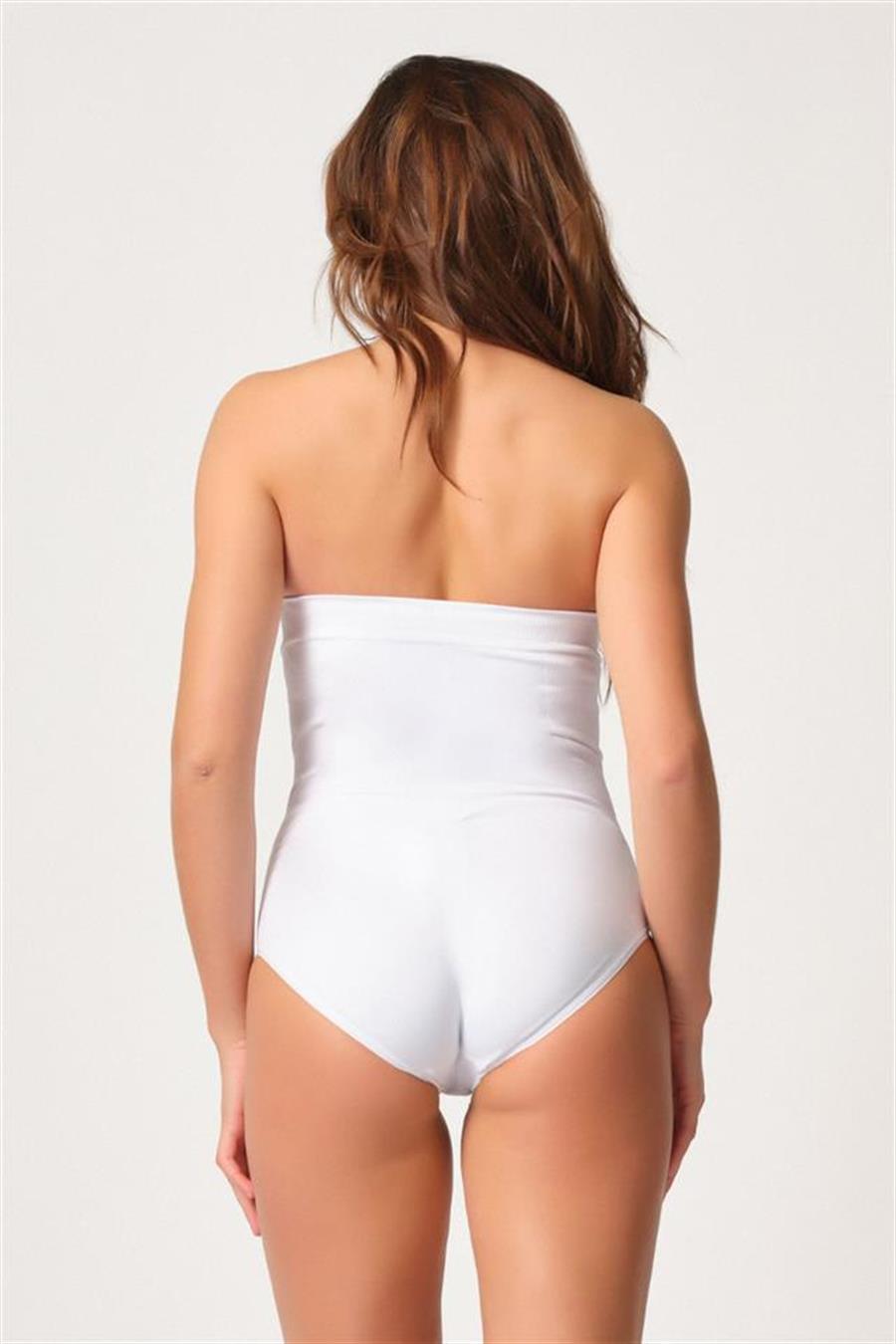 Emay 2088 Beyaz Önden Agraflı Slip Korse