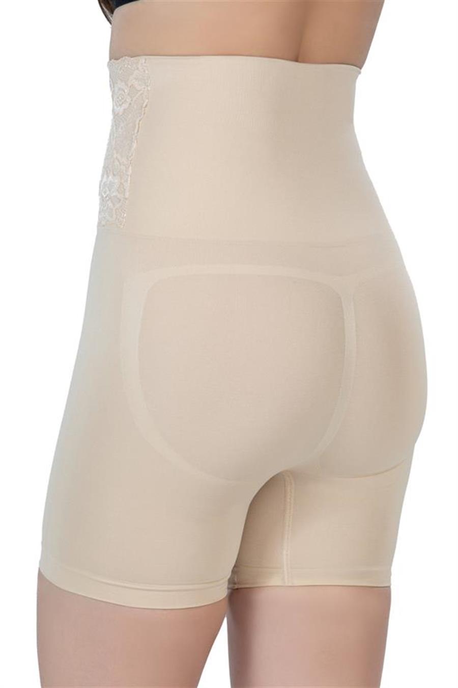 Emay 2091 Ten Önü Dantelli Yüksel Bel Boxer Korse