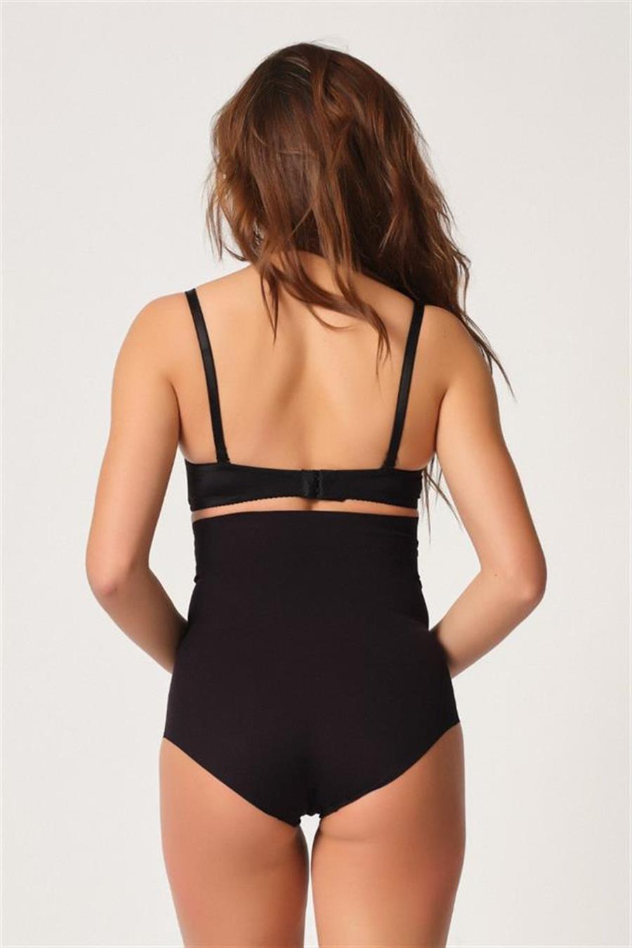 Emay 2708 Siyah Lazer Yüksek Bel Slip Korse
