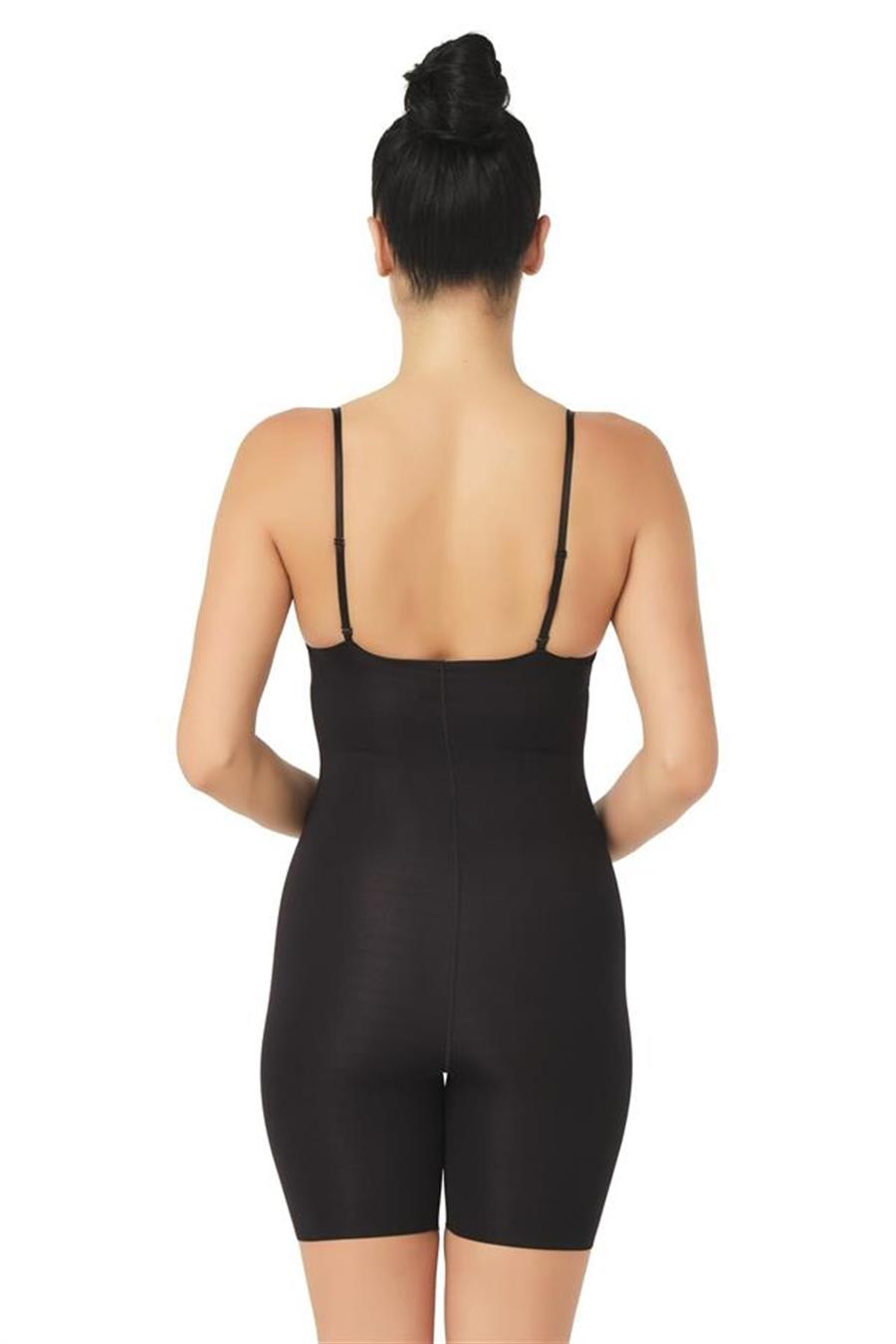 Emay 2758 Siyah Lazer Kesim Göğsü Açık Boxer Korse