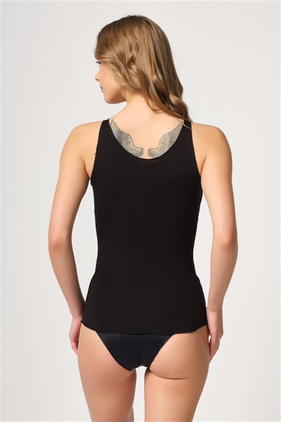 Emay 2815 Siyah Double Cotton Lazer Korse Atlet