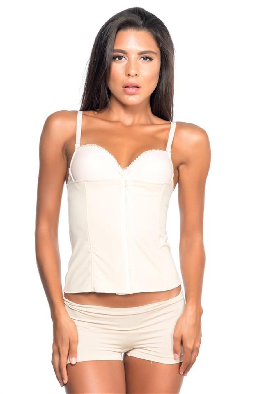 Emay 2865 Ten Agraflı Balen Destekli Lazer Bel Korse