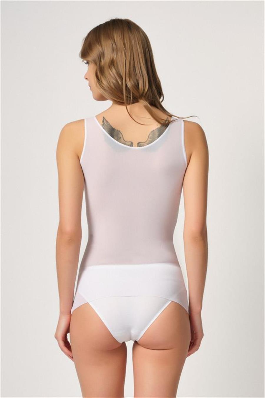 Emay 2938 Beyaz Karyokalı Atlet Lazer Korse