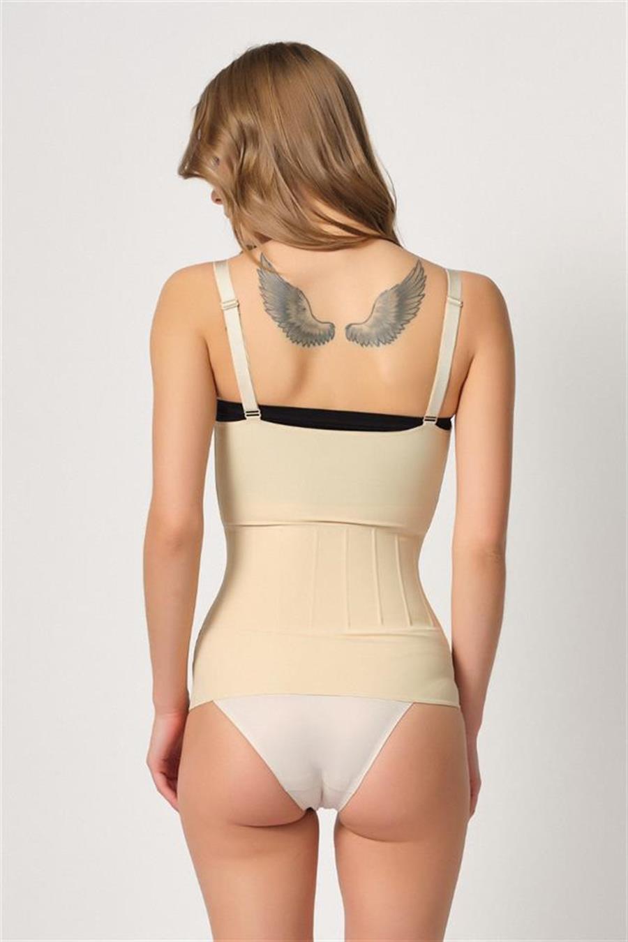 Emay 2946 Ten Balenli Agraflı Göğsü Açık Atlet Lazer Korse