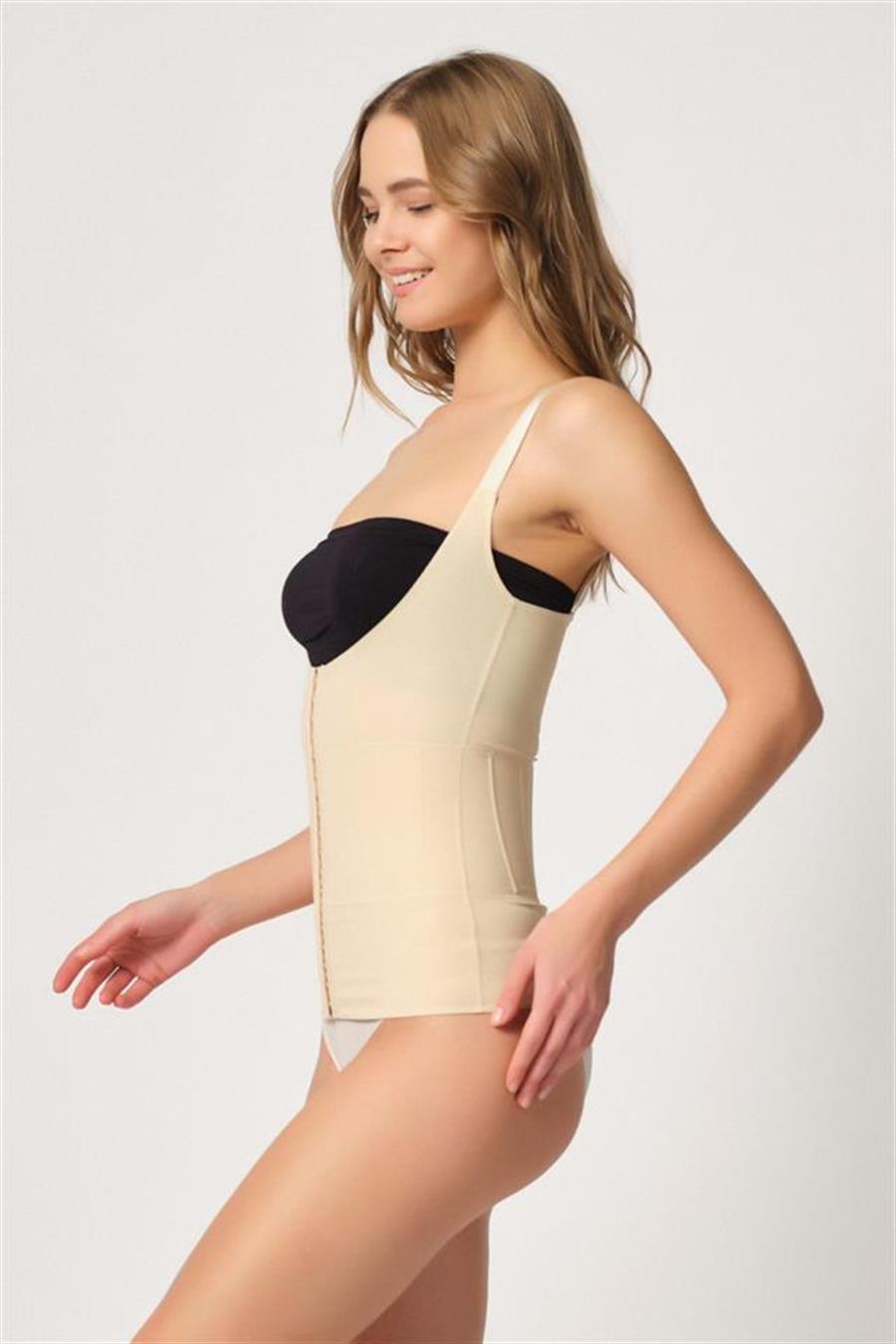 Emay 2946 Ten Balenli Agraflı Göğsü Açık Atlet Lazer Korse