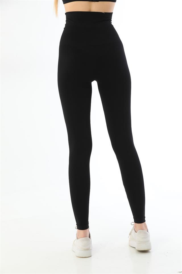 Emay 3904 Siyah Göğüs Altı Yüksek Bel Toparlayıcı Tayt