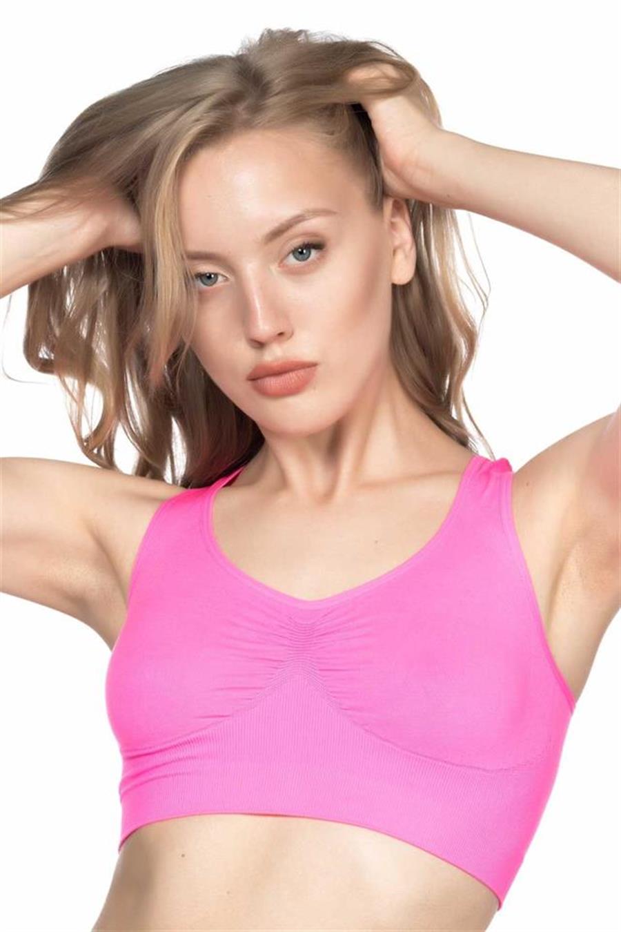 Emay 4001 Neon Fuşya Soft Sporcu Büstiyer