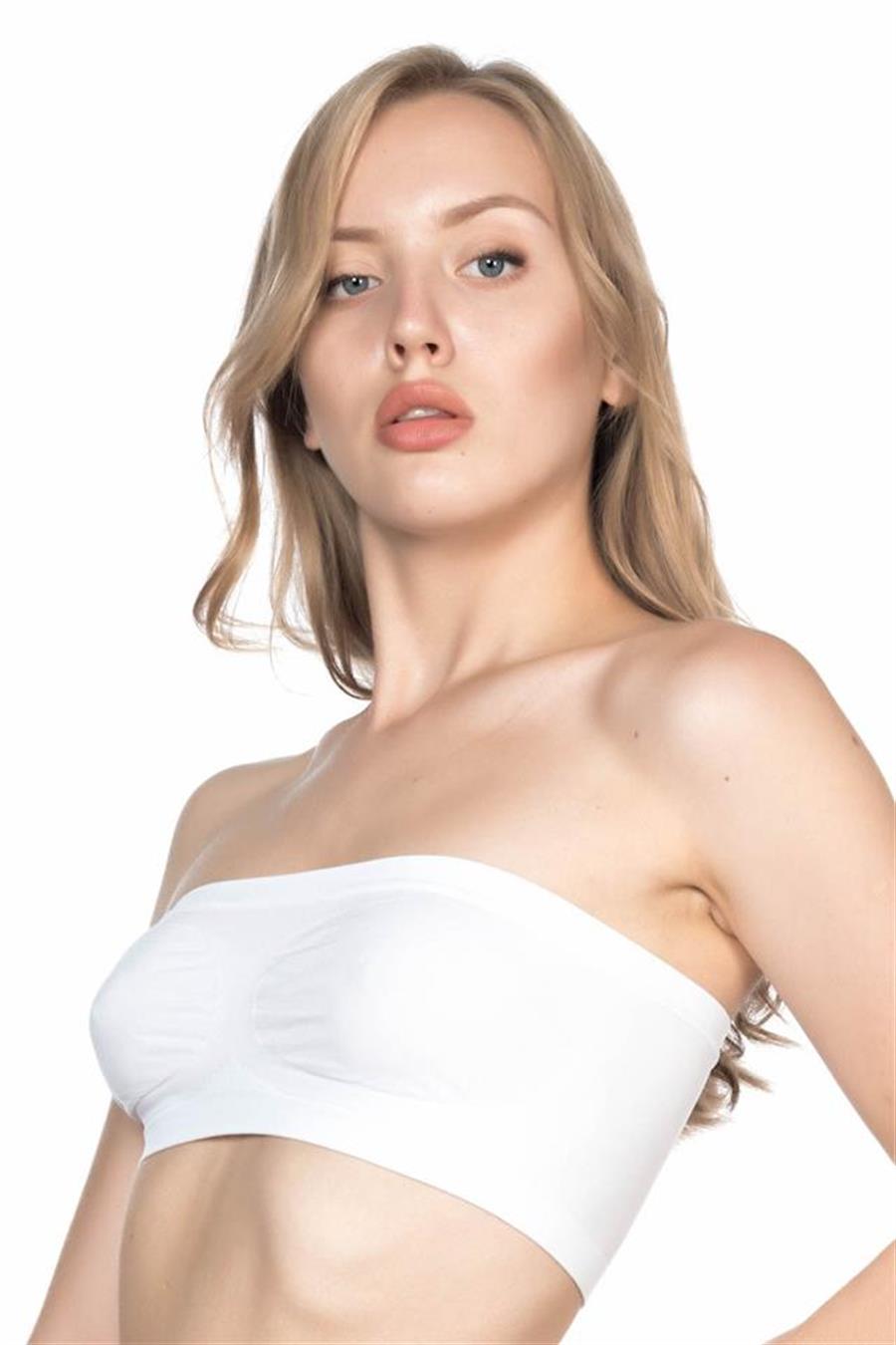 Emay 4002 Beyaz Soft Straplez Büstiyer