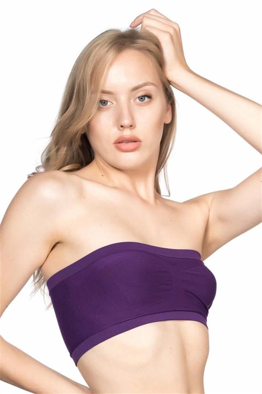 Emay 4002 Mor Soft Straplez Büstiyer