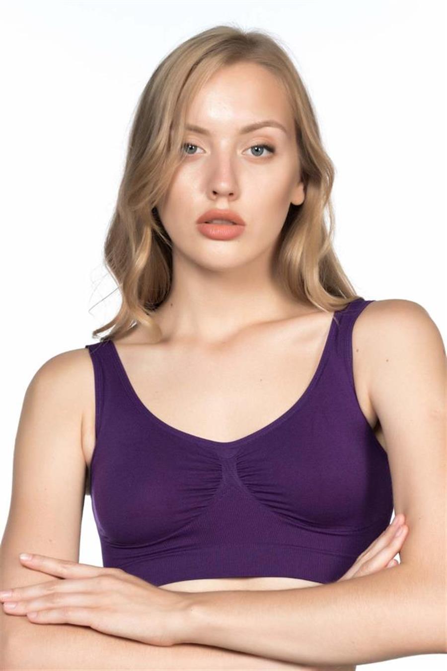 Emay 4005 Mor Soft Kalın Askı Büstiyer