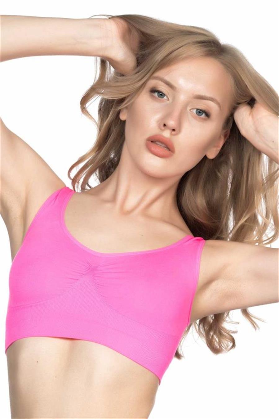 Emay 4005 Neon Fuşya Soft Kalın Askı Büstiyer