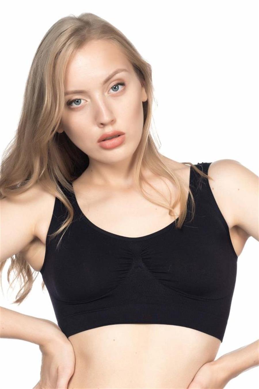 Emay 4005 Siyah Soft Kalın Askı Büstiyer