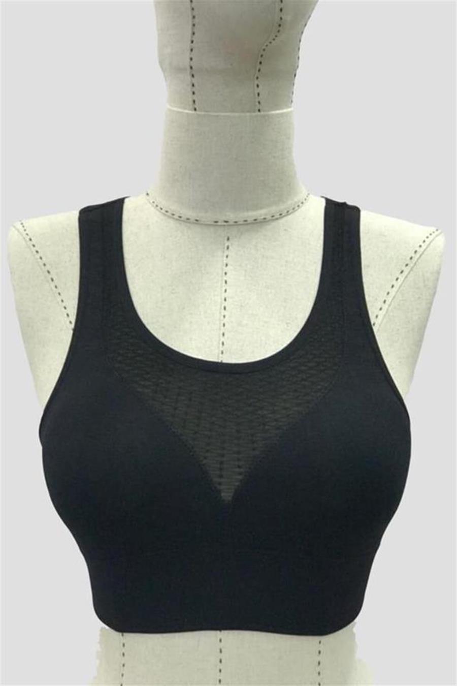 Emay 4028 Siyah Seamless Tül Toparlayıcı Sütyen Korse