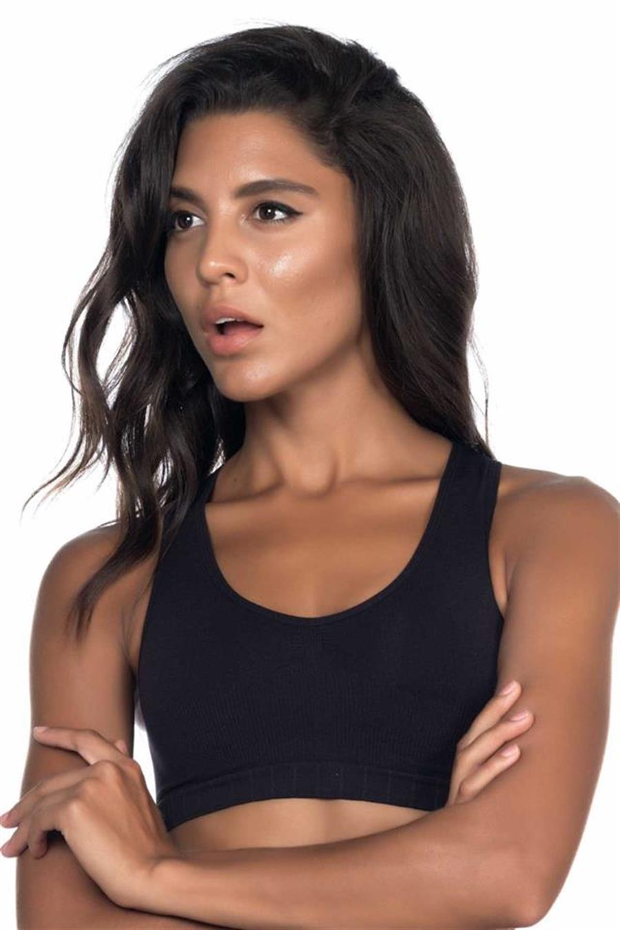 Emay 4051 Siyah Dikişsiz Toparlayıcı Büstiyer