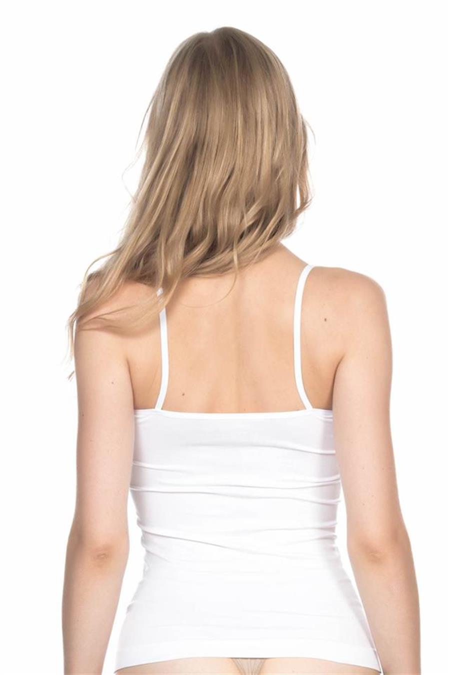 Emay 5001 Beyaz Soft İp Askılı Uzun Atlet