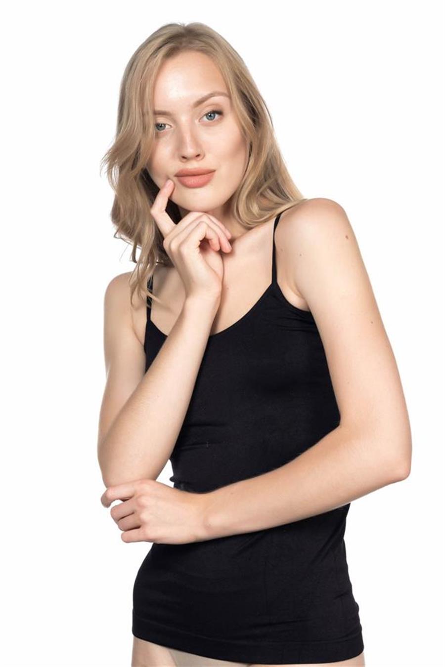 Emay 5001 Siyah Soft İp Askılı Uzun Atlet