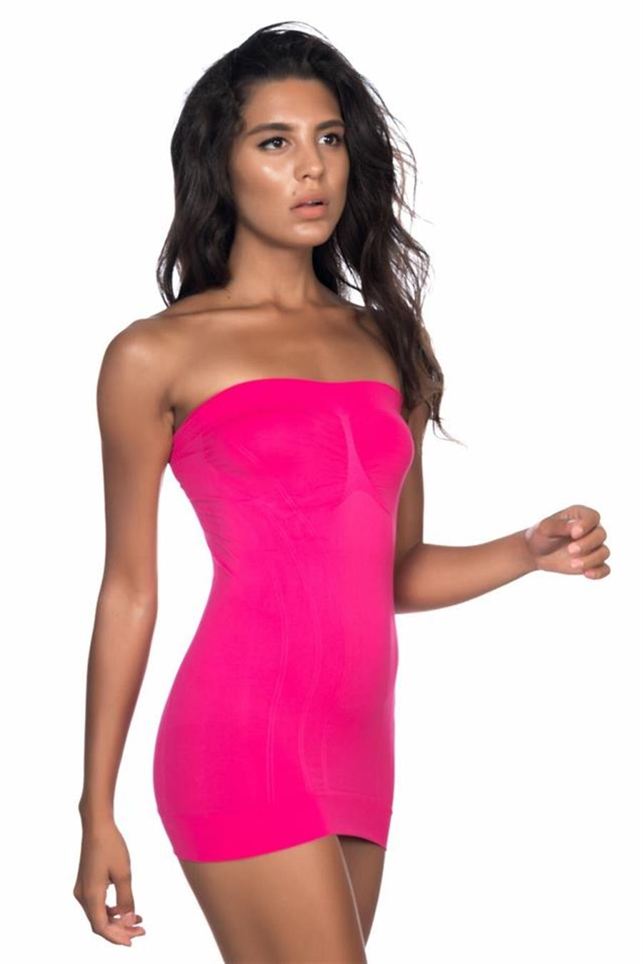 Emay 5005 Fuşya Soft Desenli Straplez Atlet