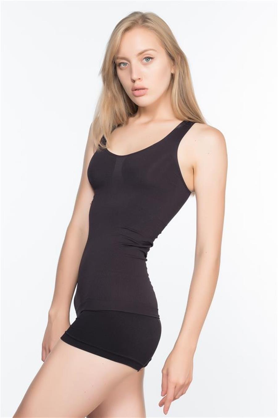 Emay 5010 Siyah Dikişsiz Korse Atlet