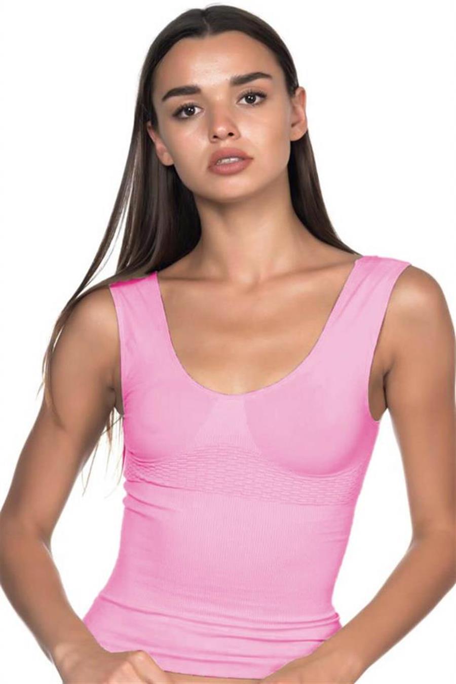 Emay 5012 Pembe Dikişsiz Korse Atlet