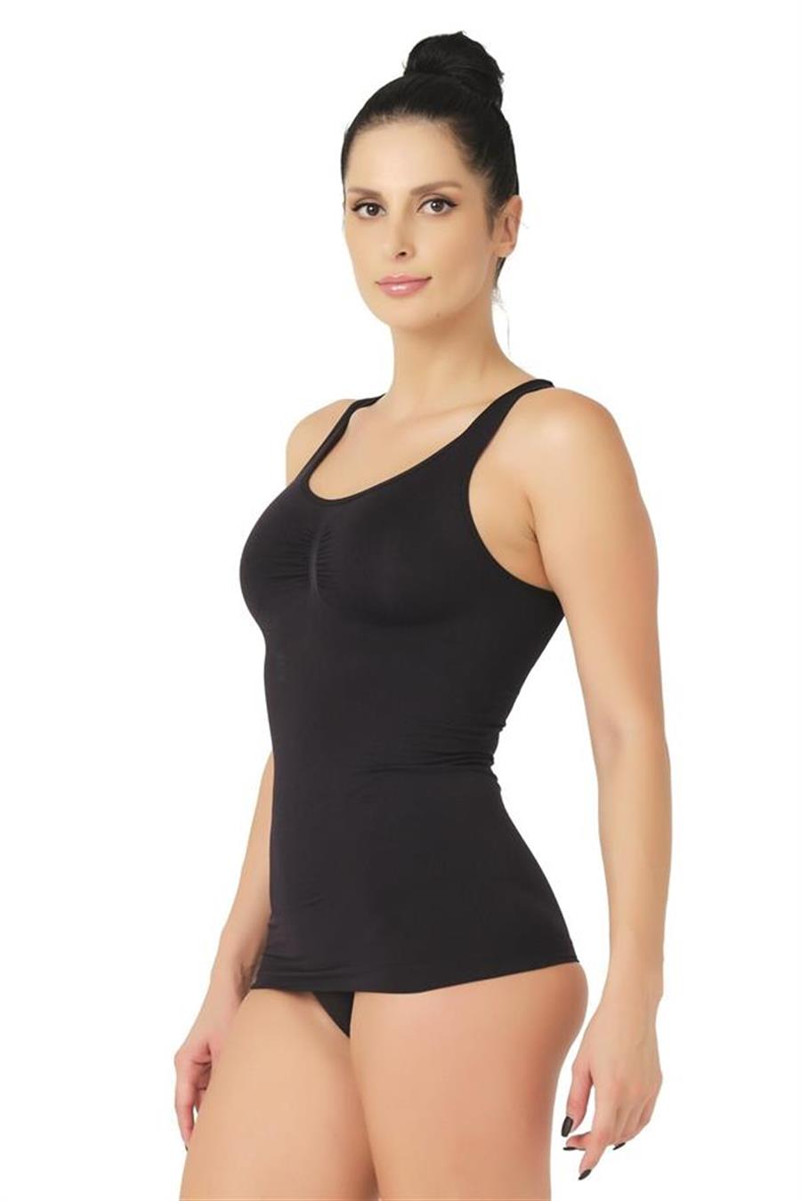 Emay 5015 Siyah Kalın Askılı Atlet Korse