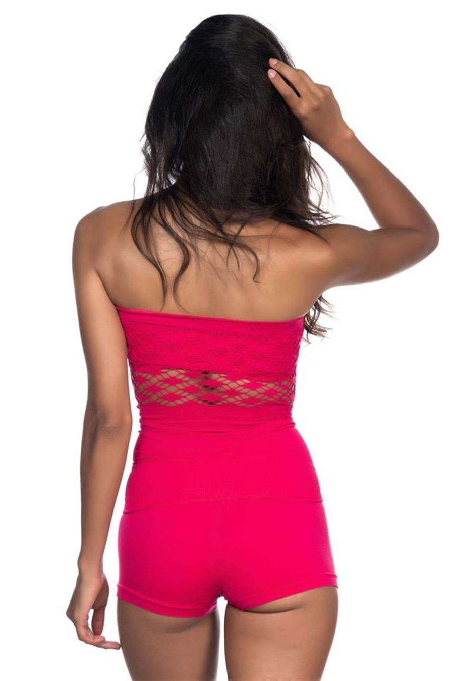 Emay 5035 Fuşya Fantazi Straplez Atlet Korse