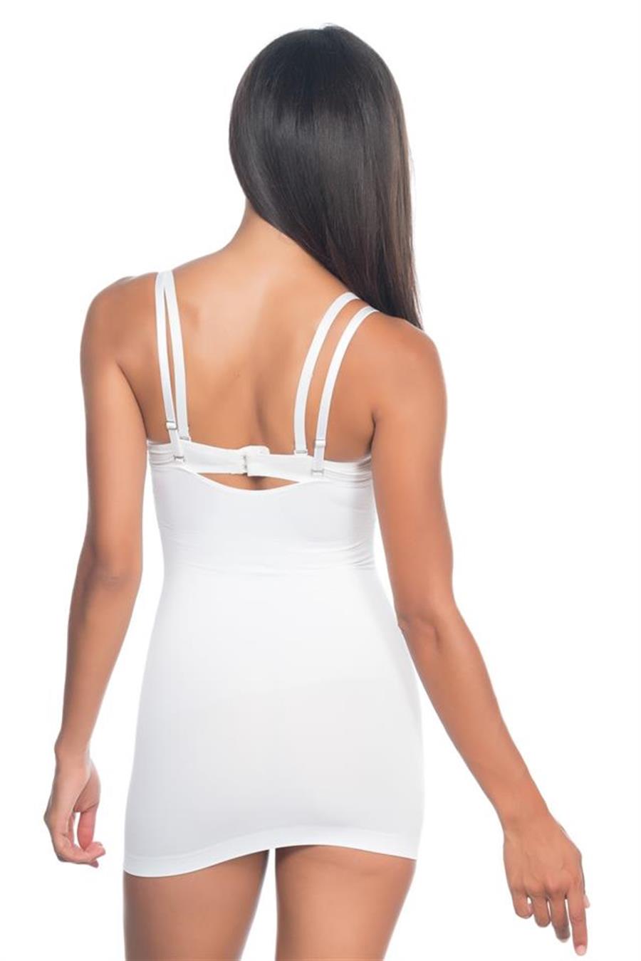 Emay 5043 Beyaz Göğsü Açık Masajlı Korse