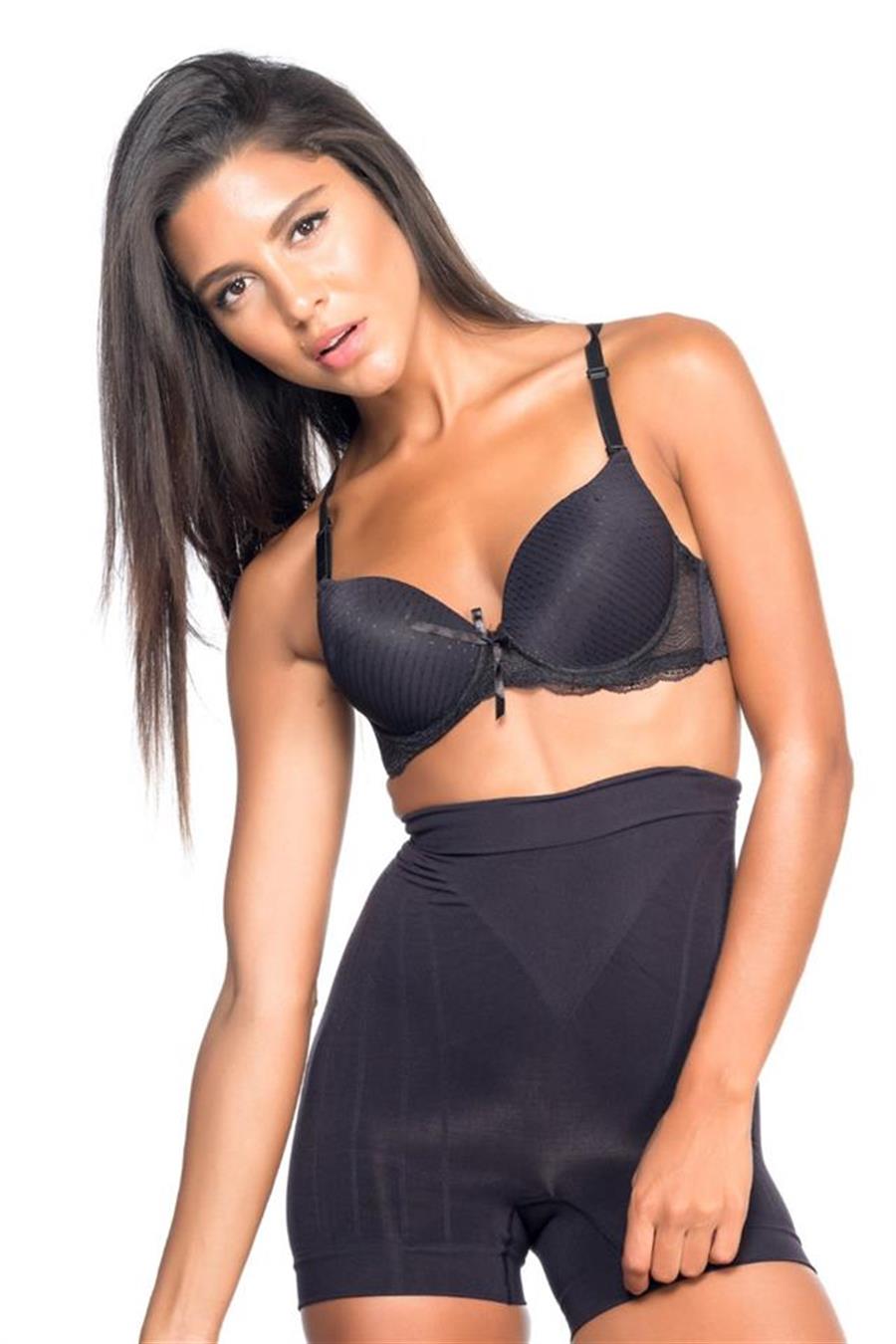 Emay 7027 Siyah İnce Düşük Bel Boxer Korse