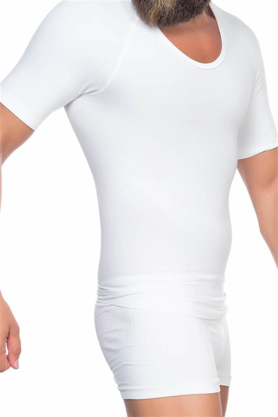 Emay E1010 Beyaz Yarım Kol Erkek Korse Atlet