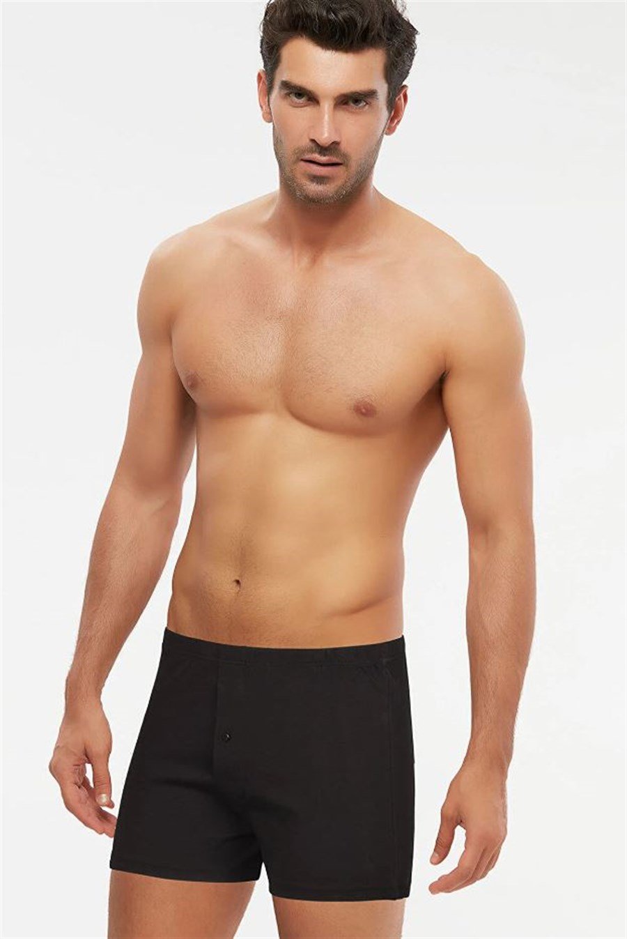 Kom Adrian 2'li Siyah Pamuklu Erkek Boxer