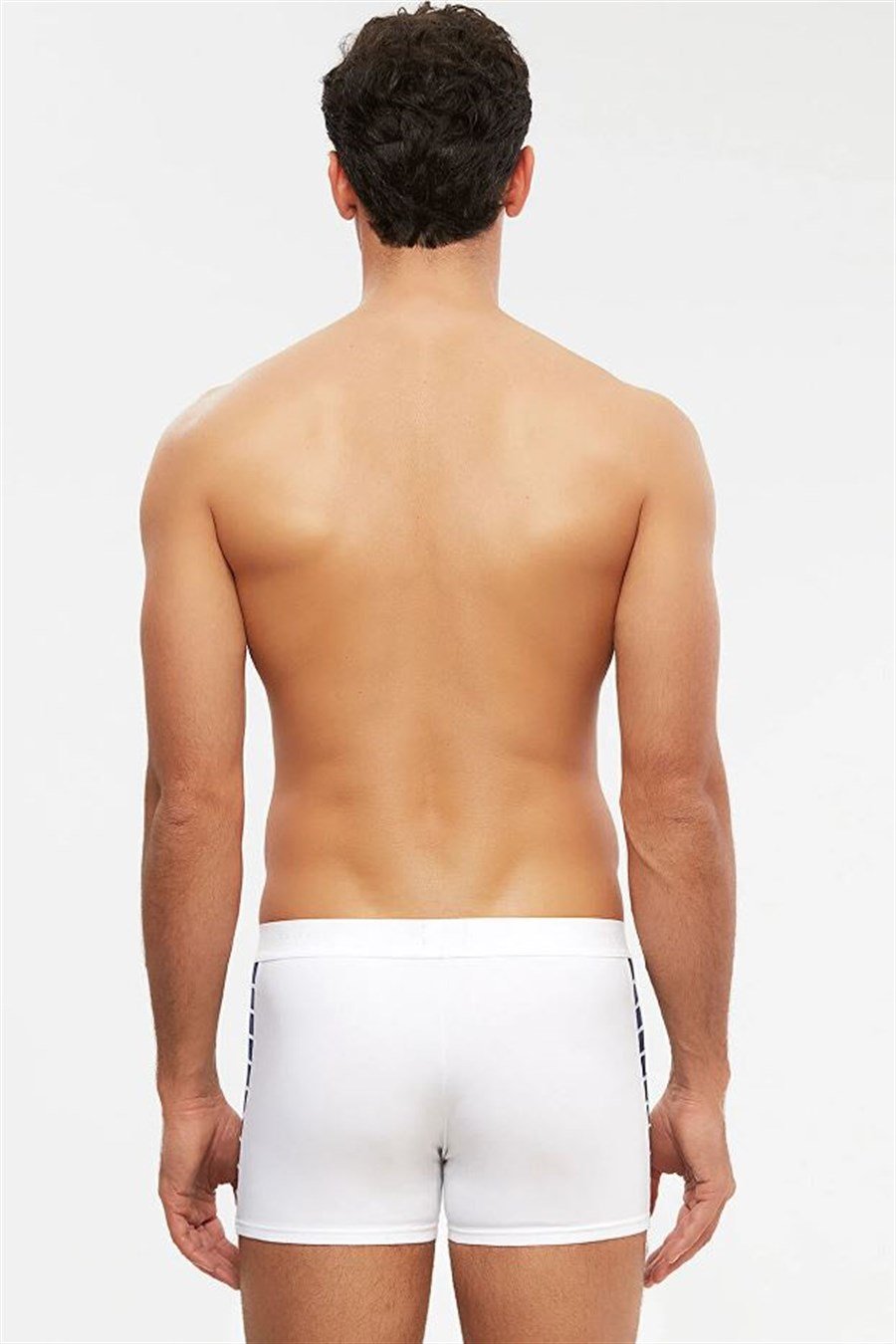 Kom Contra Beyaz Pamuklu Parçalı Erkek Boxer